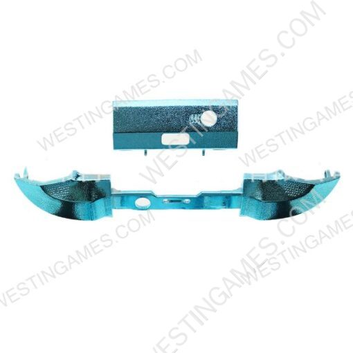 Replacement Mirror Chrome lb rb Trigger Button with Middle Piece Frame for XBOX Series x Controller - Blue