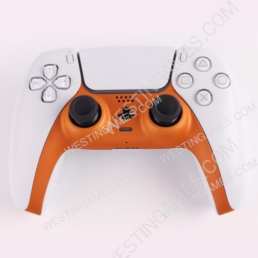 Decorative Strip Handfeel PC Shell Cover For PS5 Gamepad Controller - Orange - Image 3