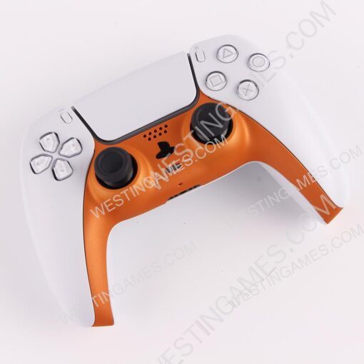 Decorative Strip Handfeel PC Shell Cover For PS5 Gamepad Controller - Orange - Image 4