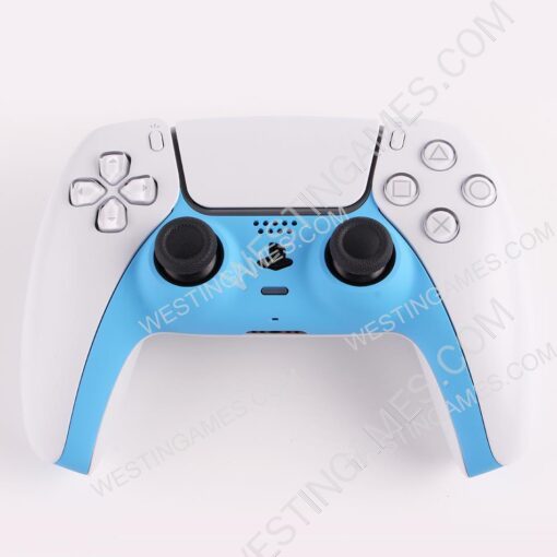 Decorative Strip Handfeel PC Shell Cover For PS5 Gamepad Controller - Light Blue - Image 3