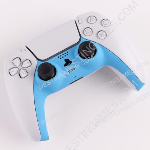 Decorative Strip Handfeel PC Shell Cover For PS5 Gamepad Controller - Light Blue - Image 4