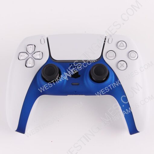 Decorative Strip Handfeel PC Shell Cover For PS5 Gamepad Controller - Deep Blue - Image 3