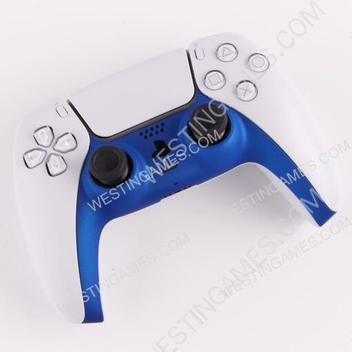Decorative Strip Handfeel PC Shell Cover For PS5 Gamepad Controller - Deep Blue - Image 4