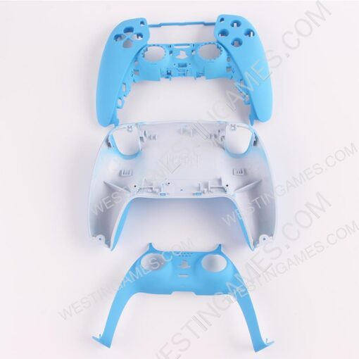 Replacement Handfeel Top and Bottom Housing Shell Case for Playstation 5 PS5 Controller - Light Blue - Image 3