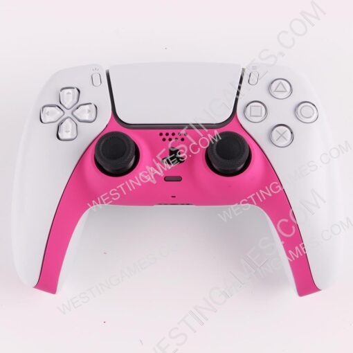 Decorative Strip Handfeel PC Shell Cover For PS5 Gamepad Controller - Pink - Image 3