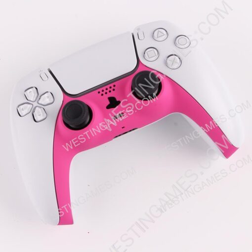 Decorative Strip Handfeel PC Shell Cover For PS5 Gamepad Controller - Pink - Image 4