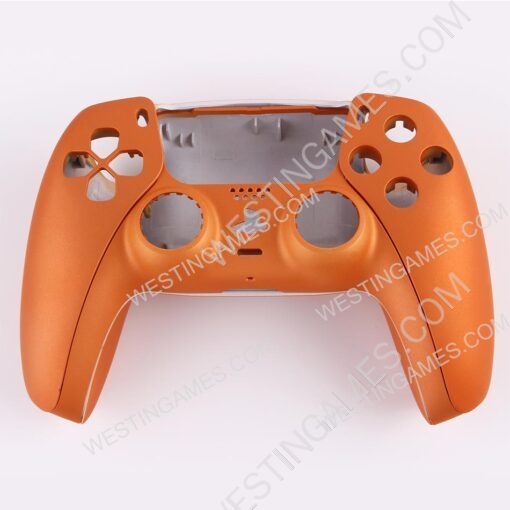 Replacement Handfeel Top and Bottom Housing Shell Case for Playstation 5 PS5 Controller - Orange