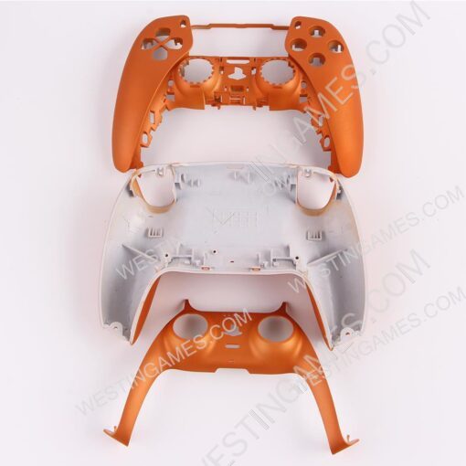 Replacement Handfeel Top and Bottom Housing Shell Case for Playstation 5 PS5 Controller - Orange - Image 3