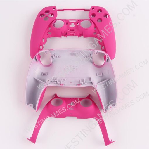 Replacement Handfeel Top and Bottom Housing Shell Case for Playstation 5 PS5 Controller - Pink - Image 3