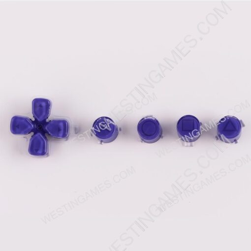 5 in 1 Button Set ABXY and D-pad Direction Key Buttons Replacement for PS5 Clear Deeo Purple