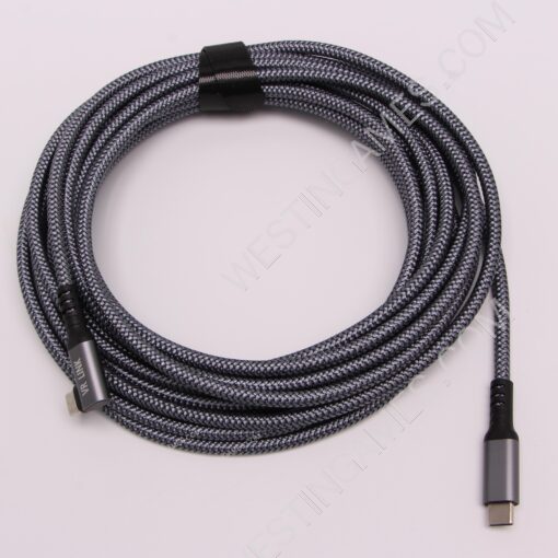 Link Cable 16FT 3.0 Type-C to C Nylon Braided PC Connect Power Data Extension Charging Cord Virtual Reality Gaming Accessories for Oculus Quest 2 - Grey