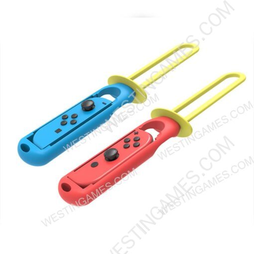 2 Packs Small Handle Fencing Sports Grip Left and Right Controller Lightsaber Grip for NS Switch OLED - Image 2