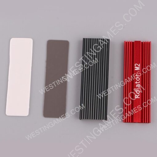 Heatsink Aluminum M.2 Cooling Cooler Heat Sink Heat Thermal Pads M2 for NVME PCIE 2280 SSD Hard Drive Disk PS5 - Red - Image 2