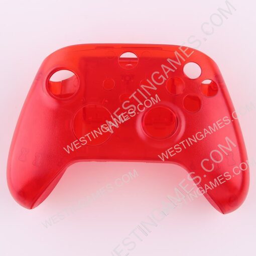Replacement Transparet Top and Bottom Housing Shell Case for XBOX Series Controller - Red