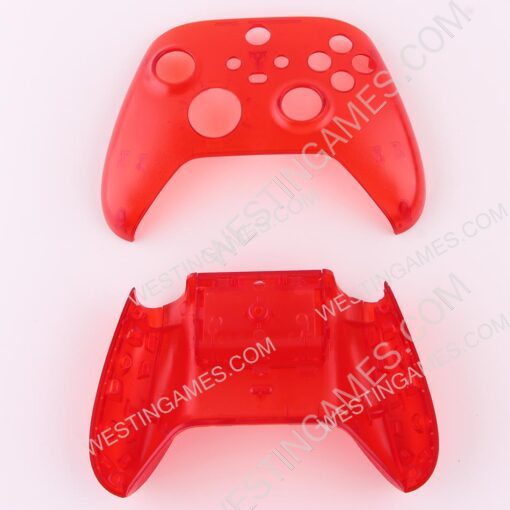 Replacement Transparet Top and Bottom Housing Shell Case for XBOX Series Controller - Red - Image 4