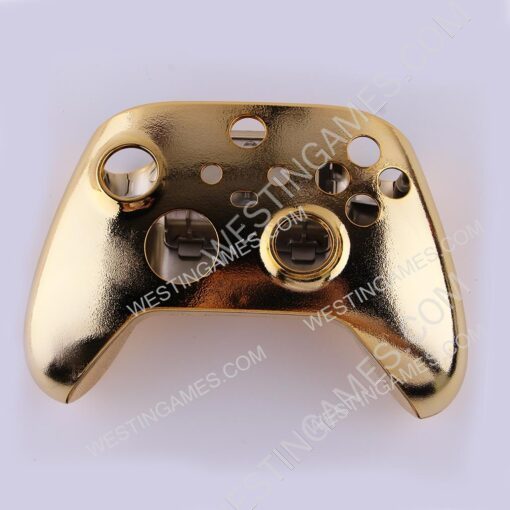 Replacement Mirror Chrome Top and Bottom Housing Shell Case for XBOX Series Controller - Gold