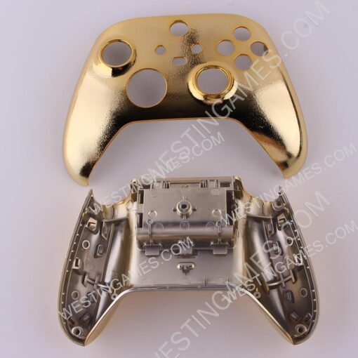 Replacement Mirror Chrome Top and Bottom Housing Shell Case for XBOX Series Controller - Gold - Image 4