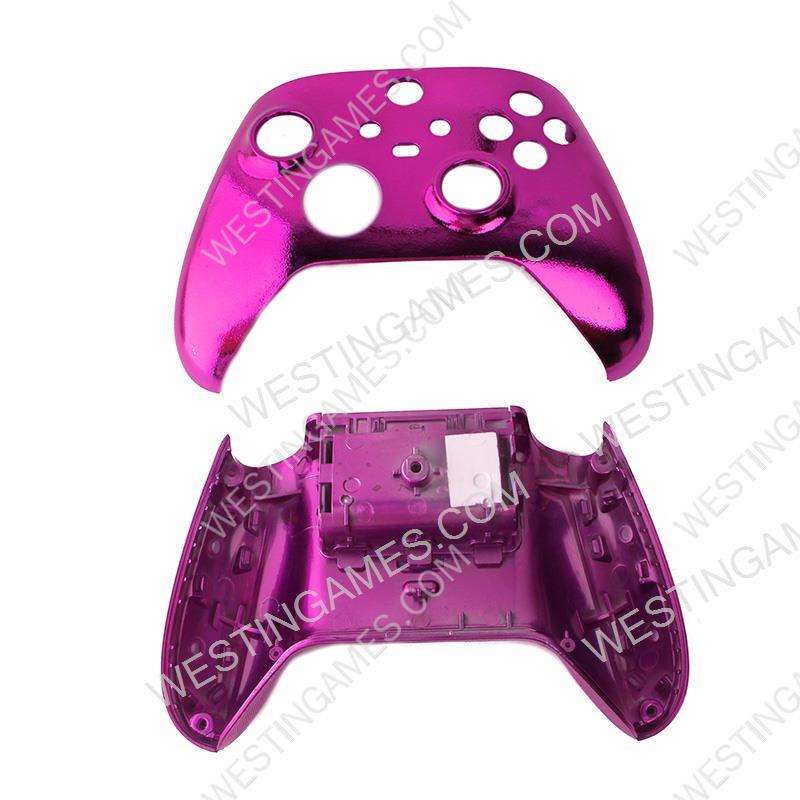 Replacement Mirror Chrome Top and Bottom Housing Shell Case for XBOX Series Controller - Pink - Image 3