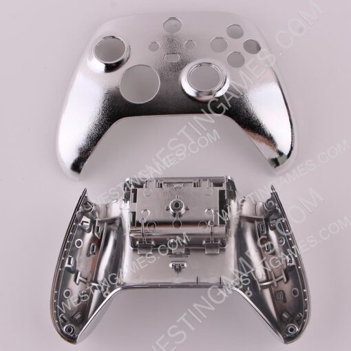 Replacement Mirror Chrome Top and Bottom Housing Shell Case for XBOX Series Controller - Silver - Image 4
