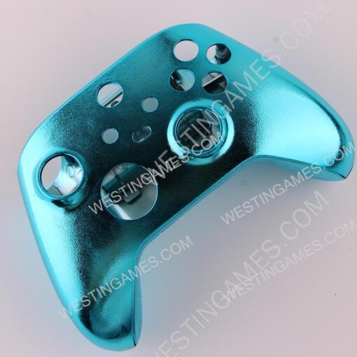 Replacement Mirror Chrome Top and Bottom Housing Shell Case for XBOX Series Controller - Blue - Image 2