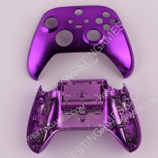 Replacement Mirror Chrome Top and Bottom Housing Shell Case for XBOX Series Controller - Purple - Image 4