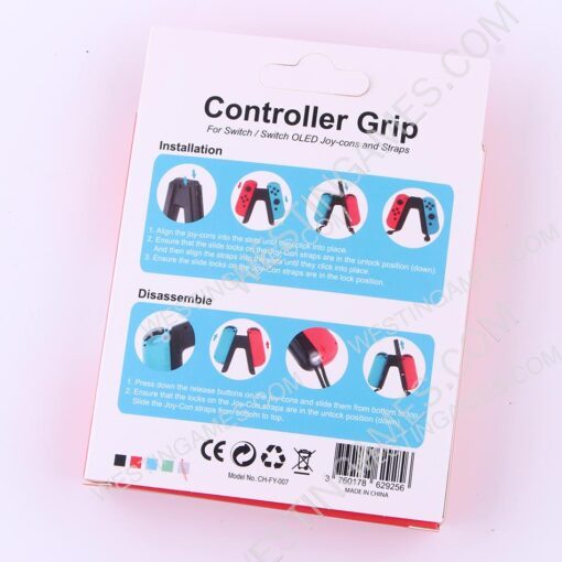 Base Grip Handle Holder with Strap Holer for Switch Joycon White - Image 2