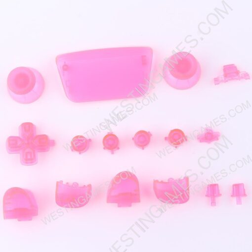 Complete Button Keys V2.0 for PS5 Controller Accessories 16pc Set - Clear Pink
