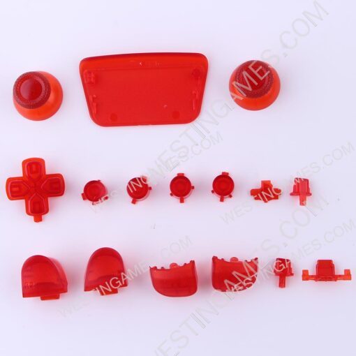 Complete Button Keys V2.0 for PS5 Controller Accessories 16pc Set - Clear Red - Image 2