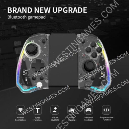 New Wireless Switch joycon Controller with Adjustable LED and Detachable Handle for Nintendo Switch and Switch OLED - Image 2