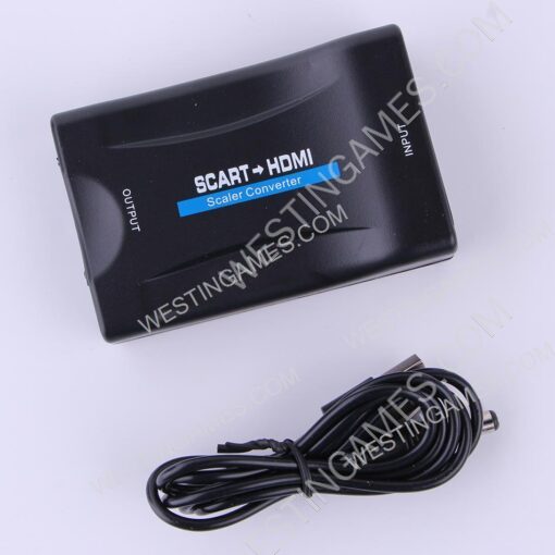 1080P HDMI to SCART Video Audio Upscale Converter AV Signal Adapter with USB Cable Box - Image 2