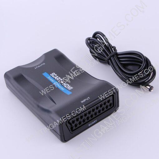 1080P HDMI to SCART Video Audio Upscale Converter AV Signal Adapter with USB Cable Box - Image 3