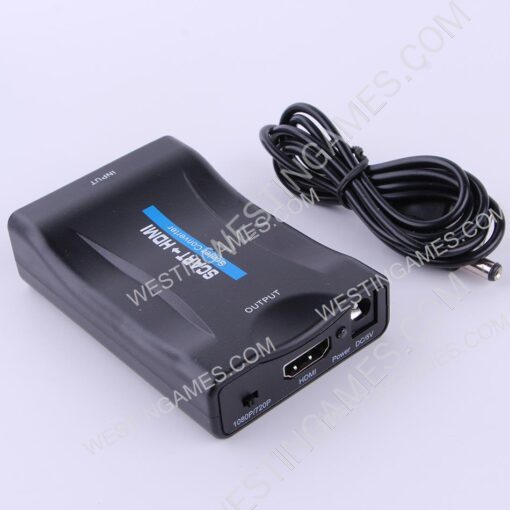 1080P HDMI to SCART Video Audio Upscale Converter AV Signal Adapter with USB Cable Box - Image 4