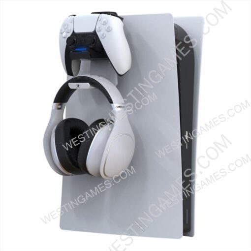 Retractable Controller Fast Charging Stand with Headphone Stand for PS5 White - Image 2