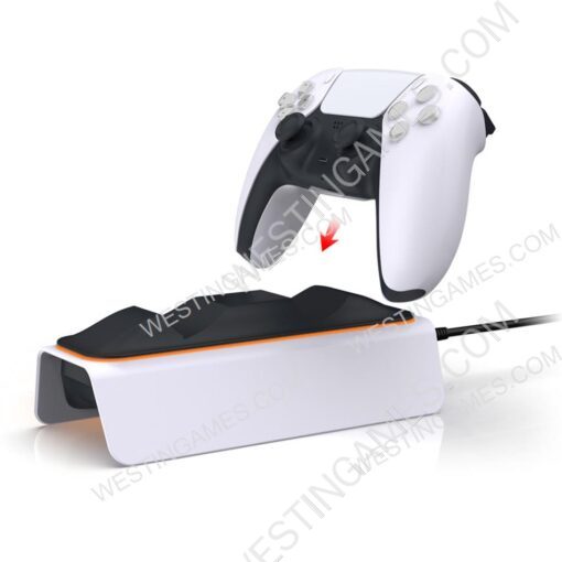 Dual Charging Fast Charger Dock Station with Breathing lamp for PS5 Controller White - Image 2