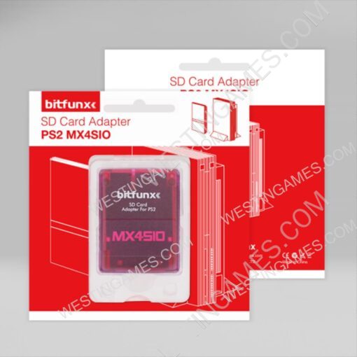 MX4SIO SIO2SD MicroSD TF Card Adapter Transparent Reader Memory Card Program for PS2 Game Consoles Clear Red
