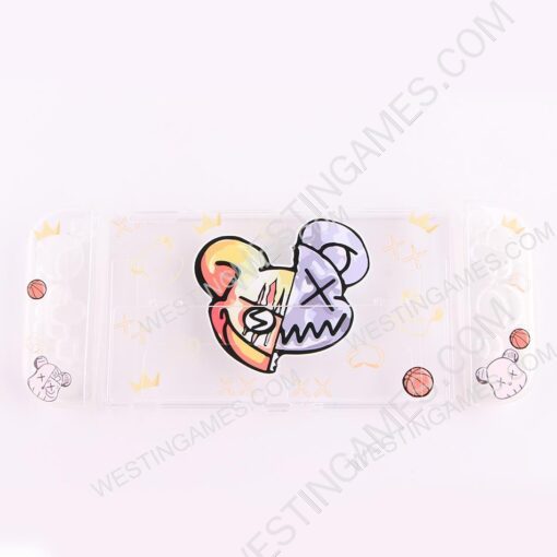 Soft Clear tpu+PC Grip Case and Ergonomic Shock-Absorption Flip Cover for switch OLED - Gloomy bear