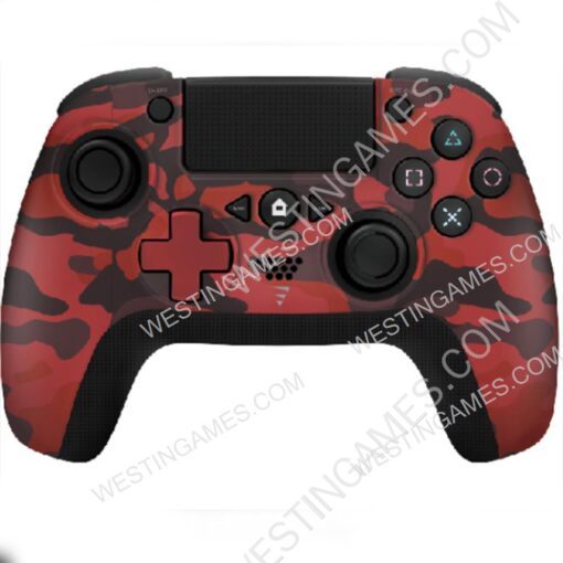 Wireless Bluetooth Controller with Rear Key Programmable and Turbo For PS4/PS3/PC - Camouflage Red
