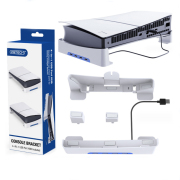 Horizontal Storage Stand Portable Flat Stand with 4 USB ports for PS5 Slim Game Console