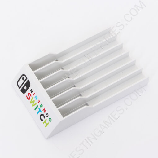 6 Game Disc Storage Seat Gamebox Stand for Switch oled and Switch Lite White Switch LOGO