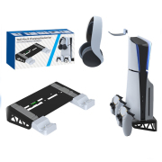 Wall Mounted Storage Rack with Headphone and Controller Charging Stand HBP-585 for PS5 slim Game Console 