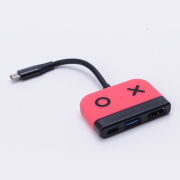 3in1 Type-C 4K 30Hz HD Dock Converter Adapter for Switch and OLED - Red 03