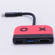 3in1 Type-C 4K 30Hz HD Dock Converter Adapter for Switch and OLED - Red 06