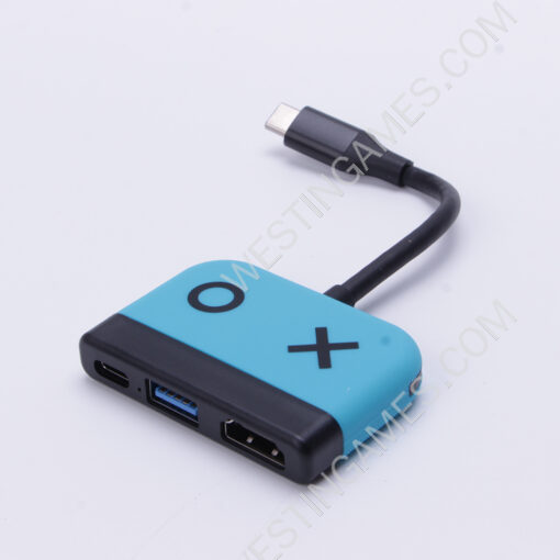 3in1 Type-C 4K 30Hz HD Dock Converter Adapter for Switch and OLED - Blue - Image 5