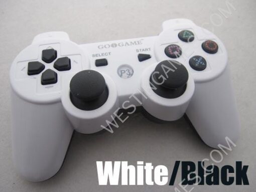 New Dualshock 3 Wireless Bluetooth Sixaxis Controller White/Black for PS3 (GOiGAME)
