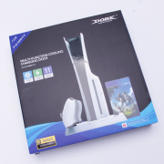 Multifunctional Cooling Stand with Cooler Discs Slot and Controller Charging Dock RGB Light for PS5 and PS5 Slim