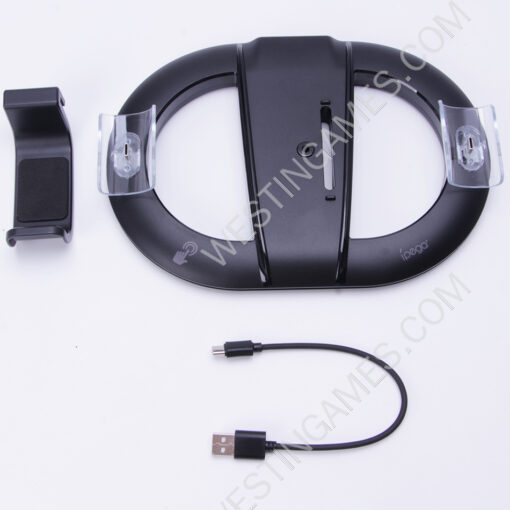 RGB Console Bracket Vertical Stand with Controller Charging and Headset Stand for PS5 and PS5 Slim Black - Image 3