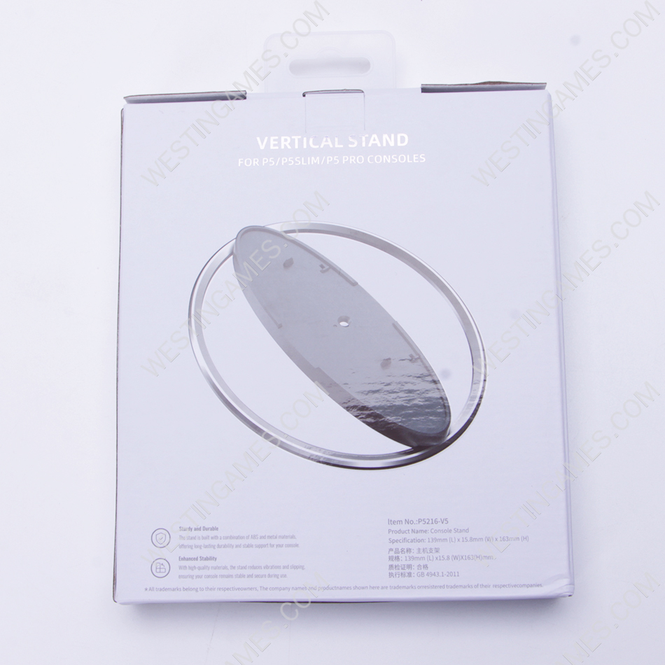 Vertical Base Stand Metal Bracket Holder for PS5 Slim Pro Disc and Digital Edition Console Silver - Image 2