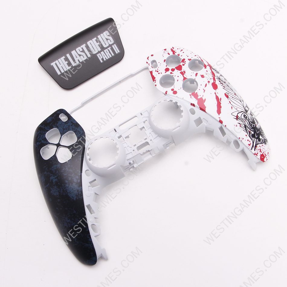 Replacement Fashion Top and Buttom with Touch Pad Housing Case Cover for PS5 v2.0 v3.0 Controller - the last of us