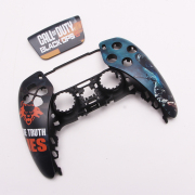 Replacement Fashion Top and Buttom with Touch Pad Housing Case Cover for PS5 v2.0 v3.0 Controller - Black Action 3