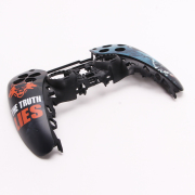 Replacement Fashion Top and Buttom with Touch Pad Housing Case Cover for PS5 v2.0 v3.0 Controller - Black Action 3 04